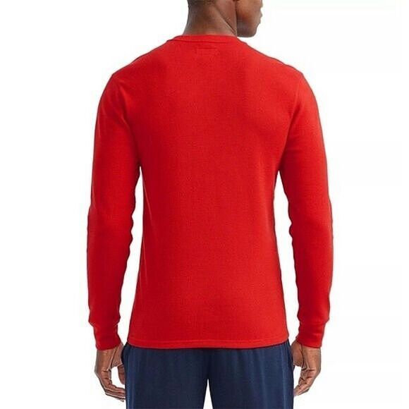 New! POLO RALPH LAUREN Logo Big Men's Waffle Knit Thermal Top Sleep Shirt Red 2X - Picture 2 of 4